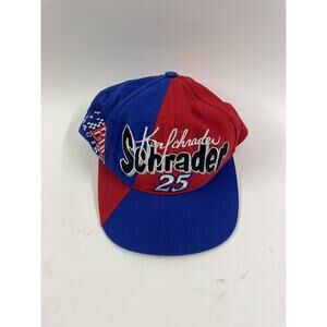 Vintage Ken Schrader #25 Snapback Hat NASCAR Racing Cap - Bud Racing - Blue Red